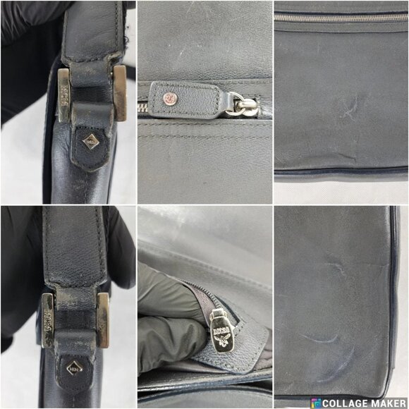 MCM Leather Gray Shoulder Bag | Laptop Bag up to 15" | Messenger Bag - Picture 12 of 12